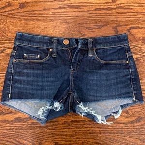 Low Rise Blank NYC Jean Shorts Dark Rinse